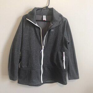 HELLY HANSEN Gray Full Zip Floral Accent Jacket Size Medium